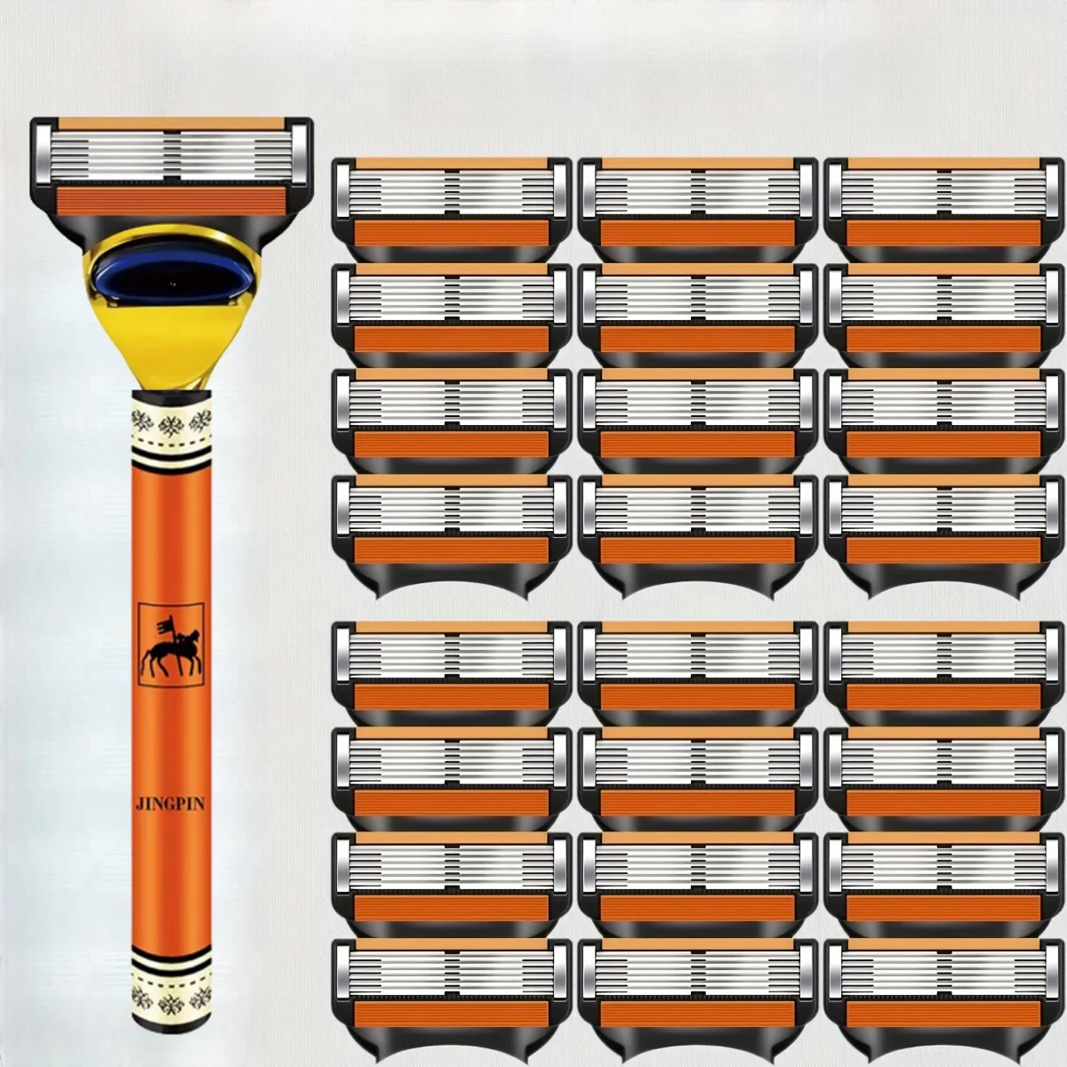 شفرة حلاقة آمنة للرجال عالية الجودة مكونة من 6 طبقات من خراطيش الحلاقة المقاومة للصدأ المتوافقة مع ماكينة الحلاقة