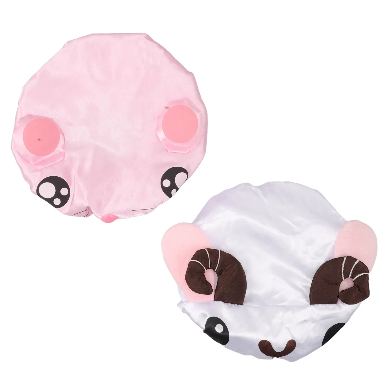 

2 pcs Children'S Shower Cap Double Layer Waterproof Thickened Reusable Bath Hat For Toddlers Kids Baby Shampoo Cap Cute Cartoon