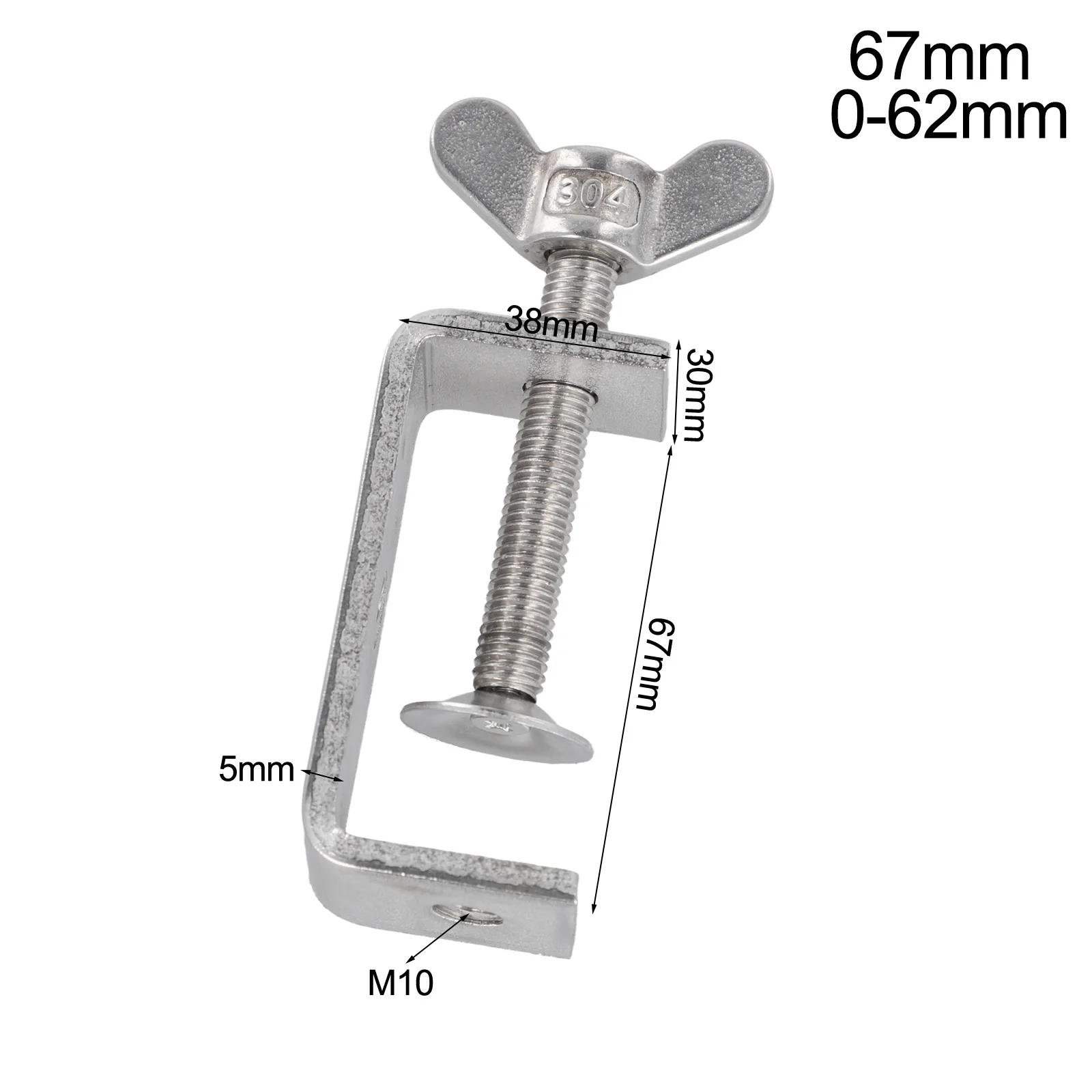 Stainless Steel C-Type Clamp Heavy Duty Desktop Clamp Hoop Adjustable Desk Fixed Holder Clip Multi-function Hardware Fasteners