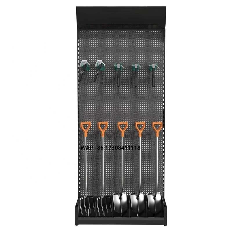 

Retail Store Shop Showroom Metal Pegboard Shelf Hanging Rack for Power Garden Hardware Hand Tools Accessories