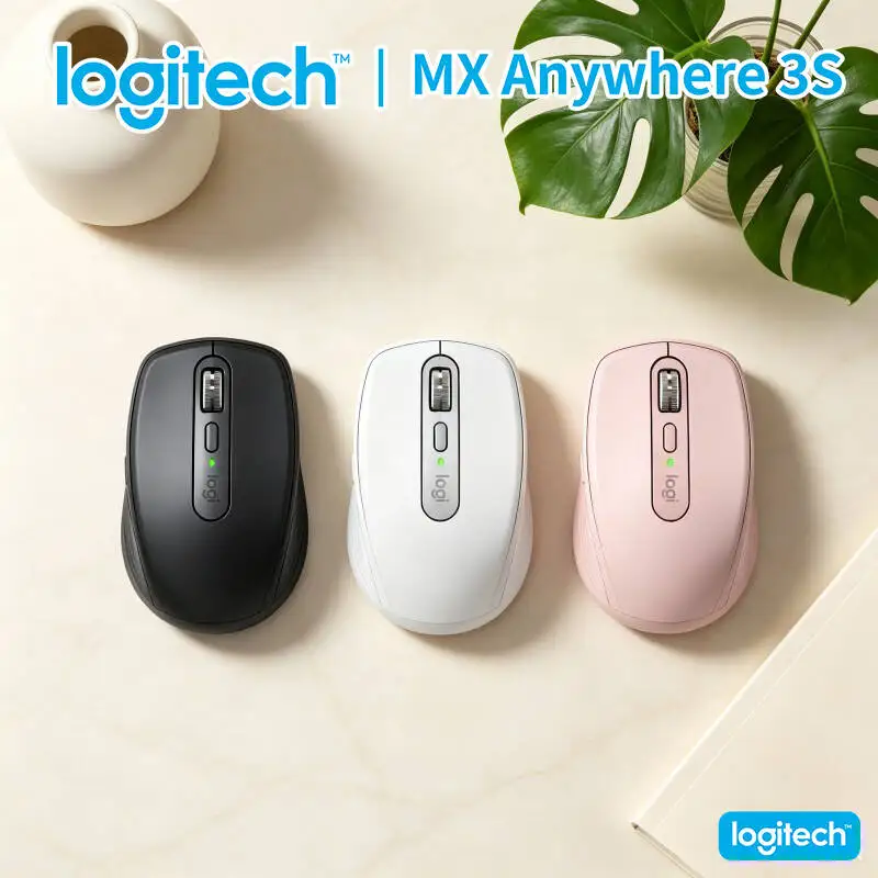 Ergonomic MX Anywhere 3S - 8K DPI, Hyper-Scroll, Anti-Slip Grip, Ideal for Retail Training & Work Companion