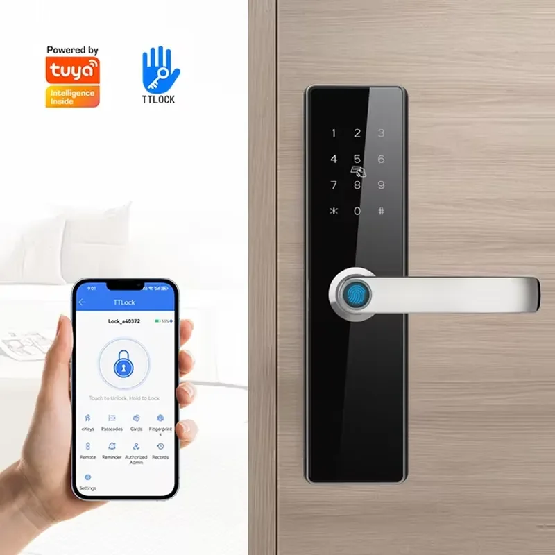 Waterproof Outdoor High Security Electric Digital Fingerprint Smart Door With APP TTLOCK BLE Wifi Mobile
