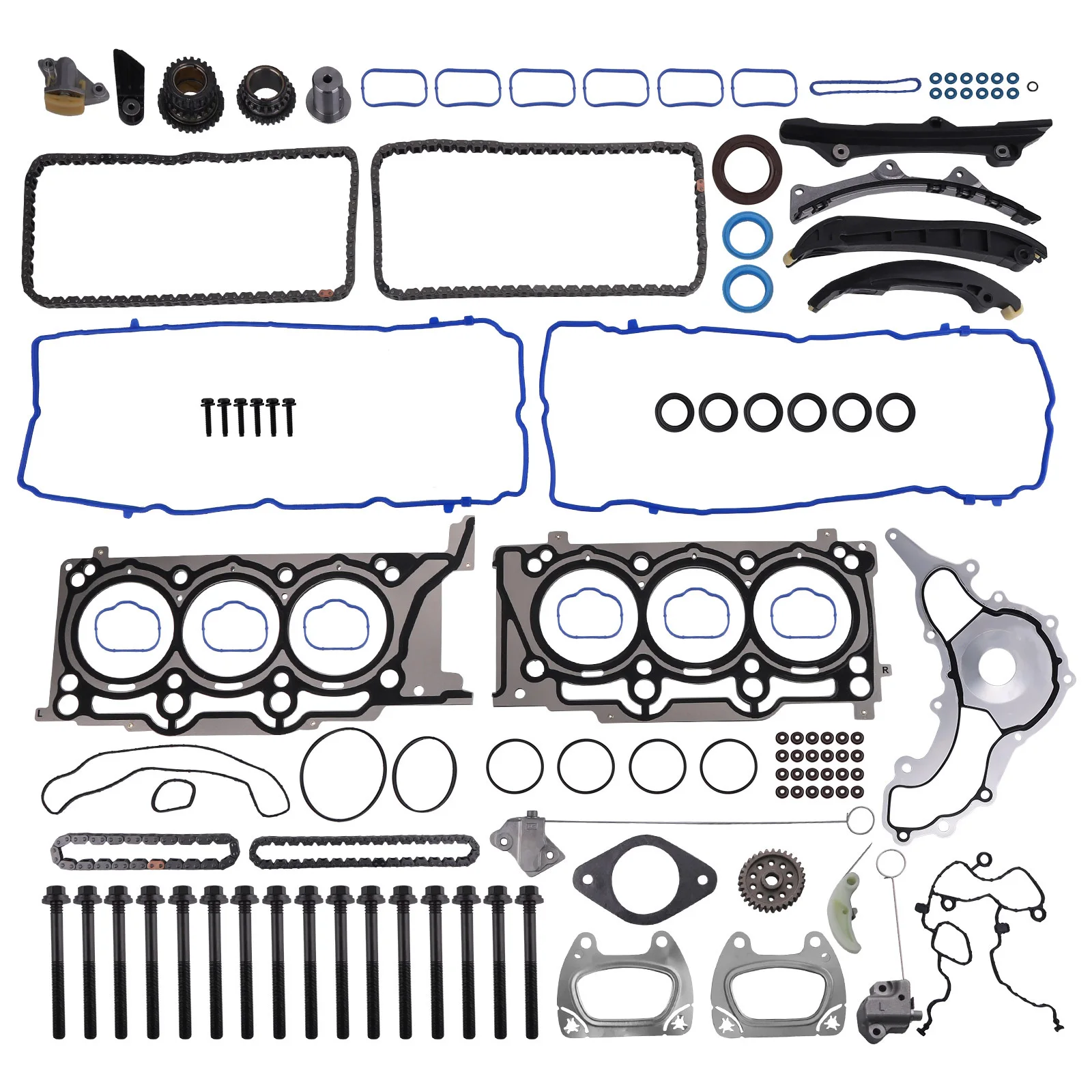 

Timing Chain Kit Oil Pump Gasket Kit for Dodge Jeep Chrysler Ram 3.6L 5184352AF Timing Chain Kit with Head Gaskets Bolts Kit