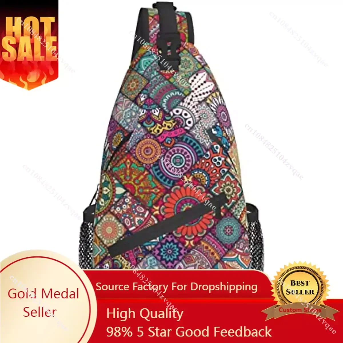 

Bohemian Sling Backpack Crossbody Bag For Women Men Bohe Style Sling Bag Travel Hiking Shoulder Chest Bag Daypack Unisex