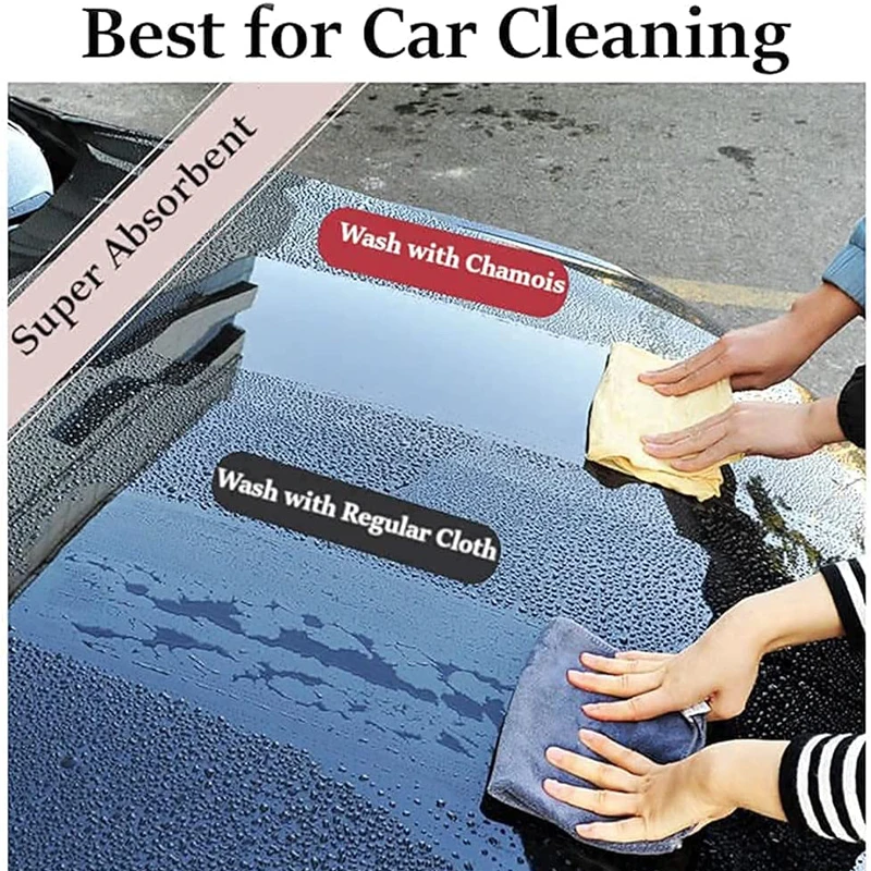 Natural Deerskin Leather Cleaning Cloth, Car Home Washing Care, Toalha de limpeza rápida a seco, Super Absorbent Glass Drying Rags