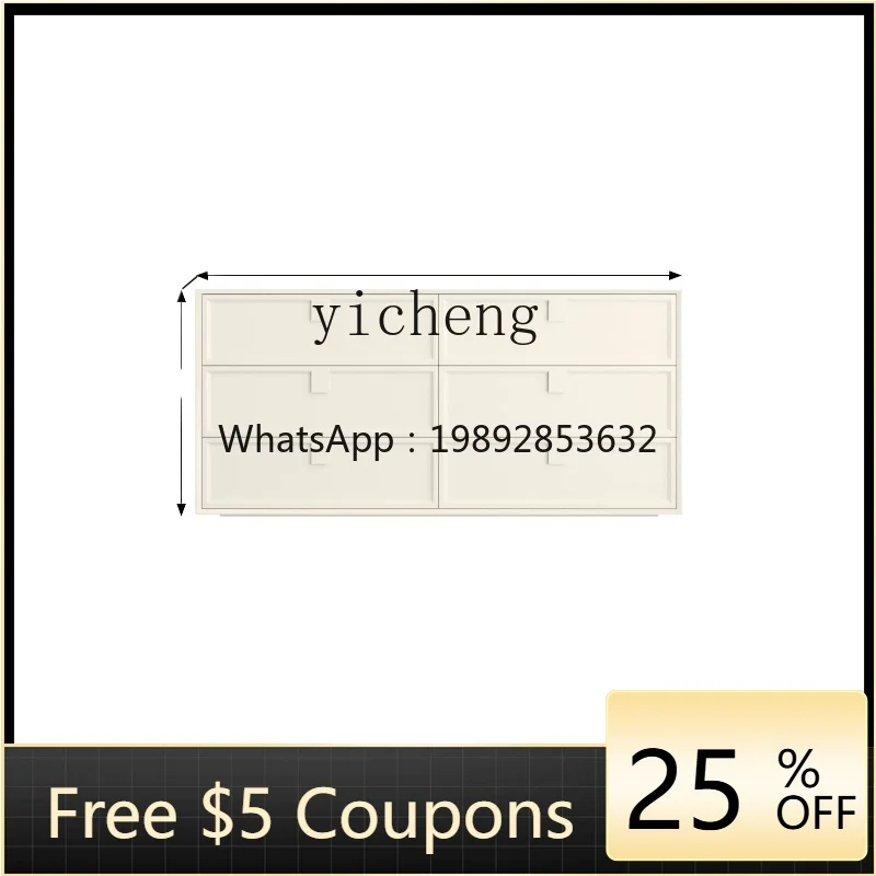 

ZTqh Cream Style Solid Wood Living Room Home Wall Tailstock Master Bedroom Storage Drawer Storage Clothes Closet