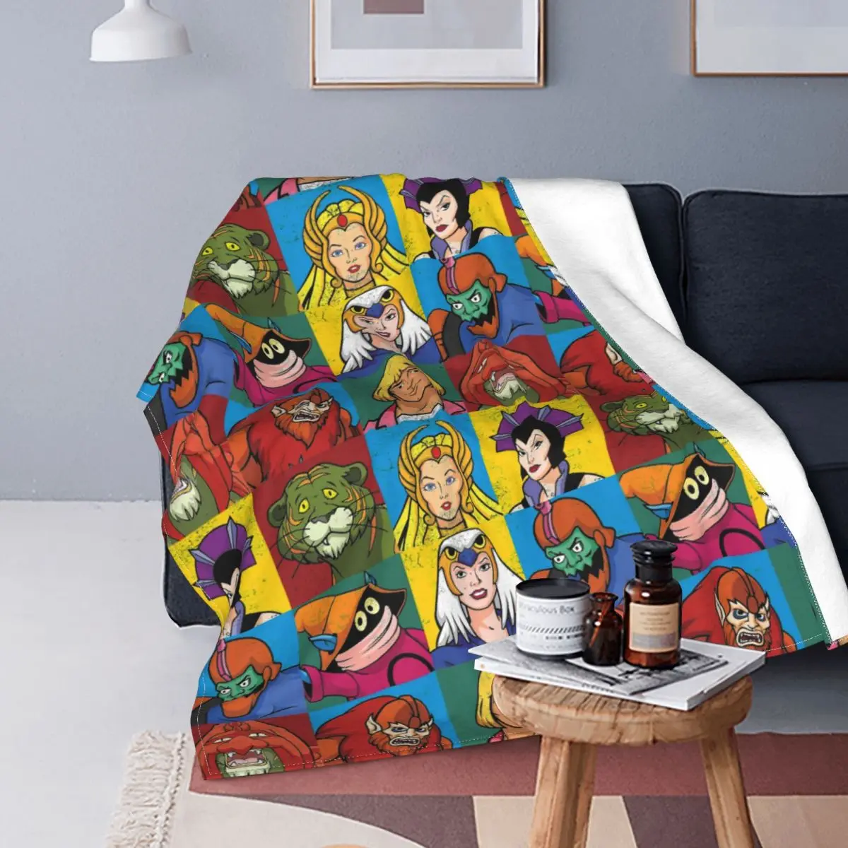 He Man And Friends Blankets Masters Of Universe Skeletor Heman 80s Cartoon Flannel Warm Throw Blankets for Coverlet Summer