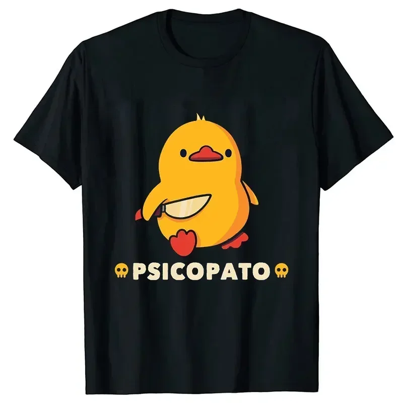 Women Summer Top Girl Clothing Duck with Knife Funny Clothes Aesthetic Tops Fashion Harajuku Kawaii T-shirt Women's Y2K Clothing