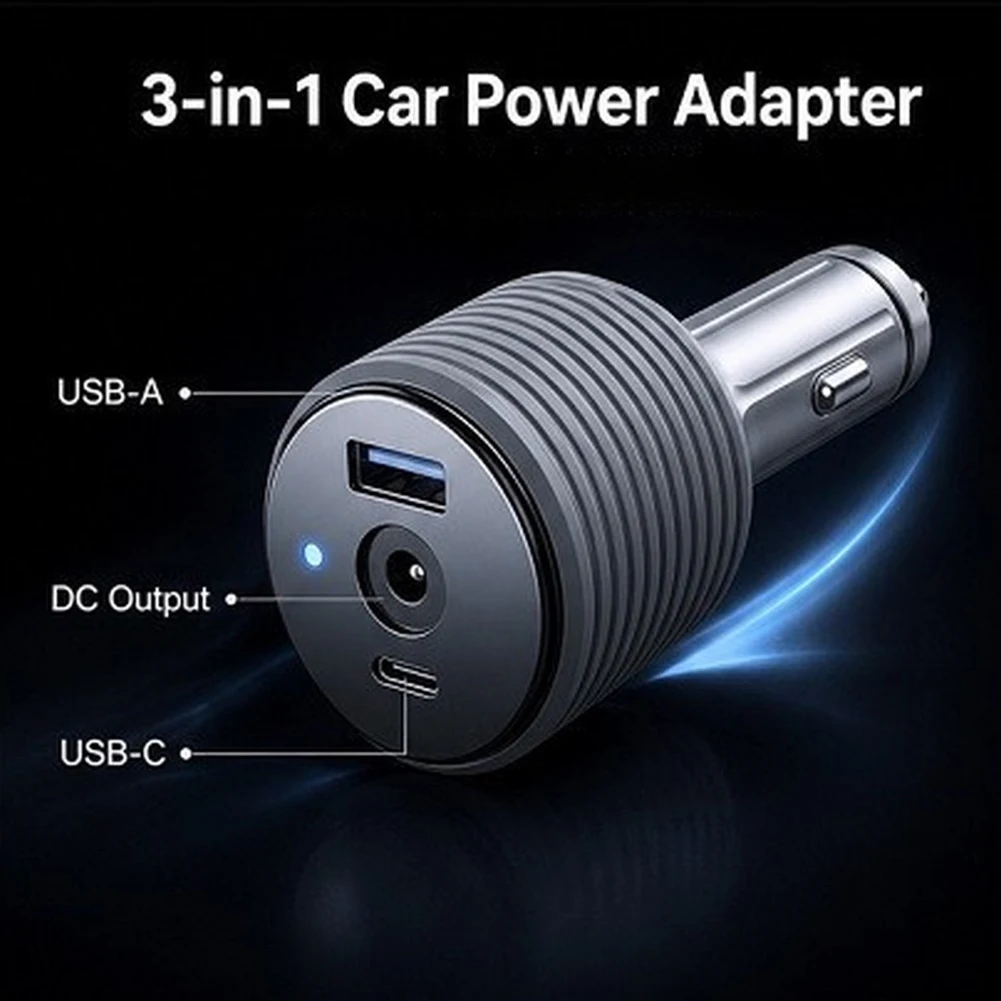 Vehicle Outlet Adapter 3-in-1 for For mini Cars Supports 12V 24V Input Up to 30V 3.5A Total 105W Output  Vehicle