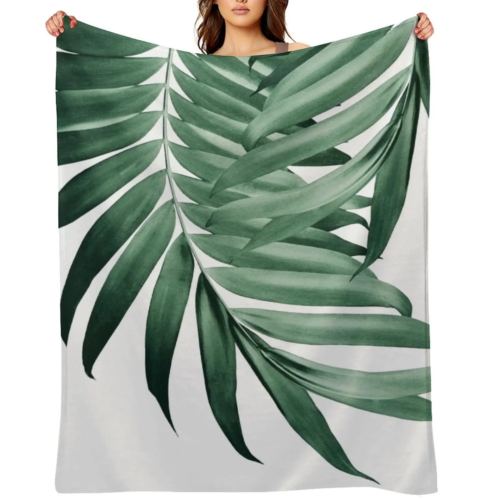 

Palm Leaves Tropical Green Vibes #4 #tropical #decor #art Throw Blanket Thermal funny gift For Baby Plaid Blankets