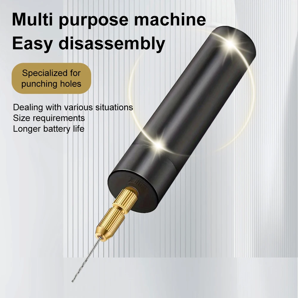 5000rpm-18000rpm 3-speed Adjustable USB Drill Set Mini Electric Drill Woodworking Carving Tool