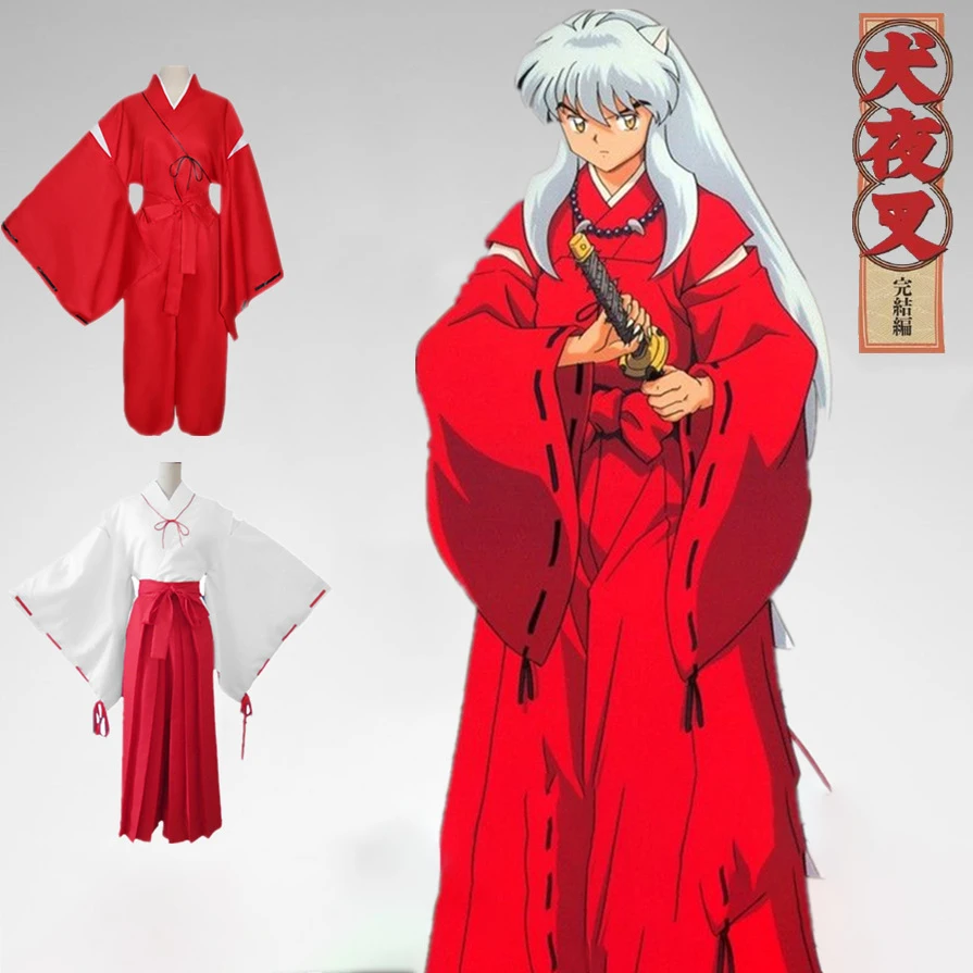 Inuyasha Kimono Cosplay Costume, Full Set, Custom Made, Halloween Carnival, Anime, Special Offer, Hot