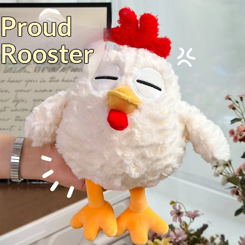 Tsundere Cute Plush Rooster Stuffed Doll Soft Fluffy Chicken Toy 8 Inch Claw Machine Doll Creative Home Decor Gift For Adult