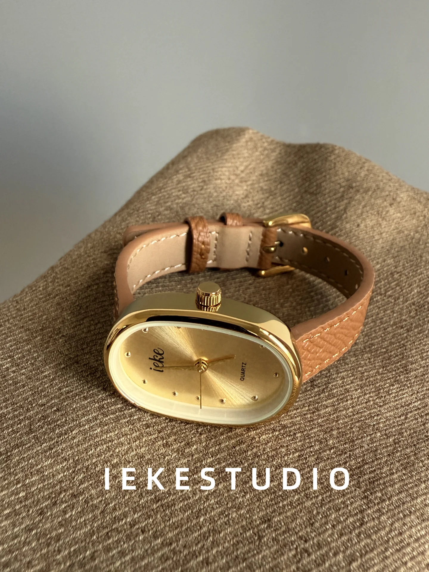 Brown Vintage Luxury Watch Classic Elegant Premium Leather Wristwatch Exquisite Ladies' Quartz Timepiece Gift for Women