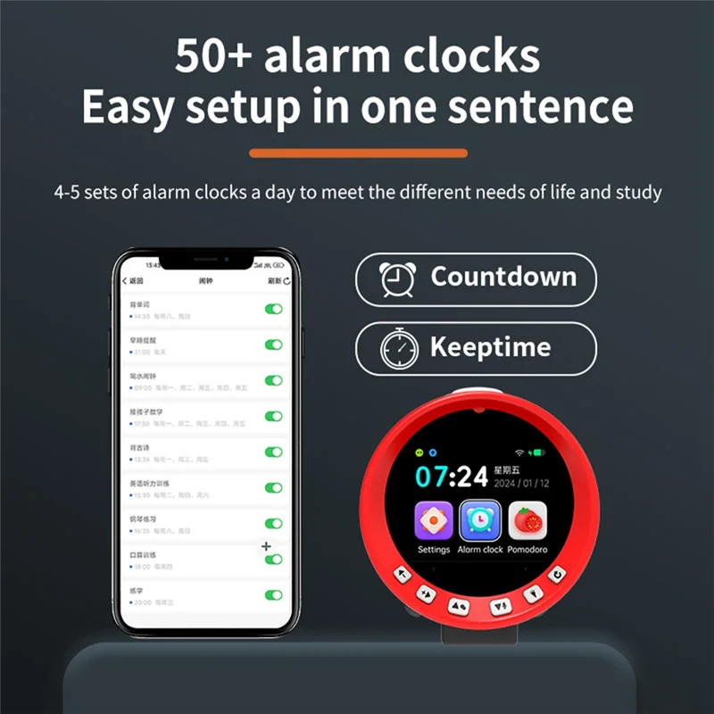Y23A-AI horloge alarme cerveau amusante: horloge stimulante masseur de temps pour décor et cadeaux de style de vie de bureau