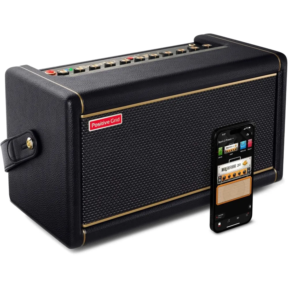 Practice Amp & Bluetooth Speaker with Built-in Looper, AI Features & Smart App for Electric, Acoustic, & Bass Guitar