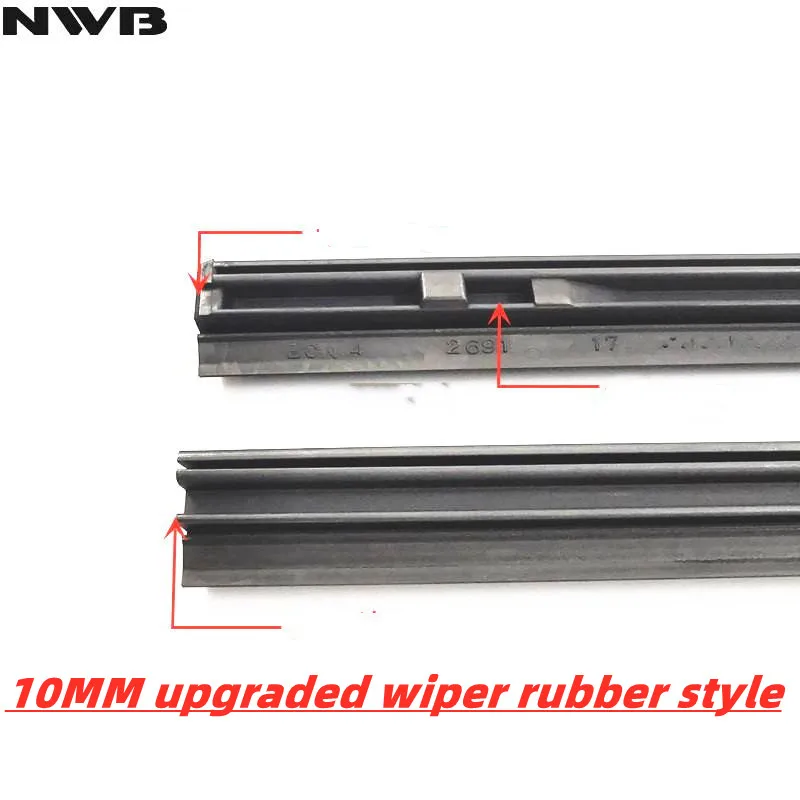 NWB Wiper Rubber is Applicable to Nissan Infiniti Honda Acura Mitsubishi Mazda MITSUBA Front Wiper Blade 10mm Wide