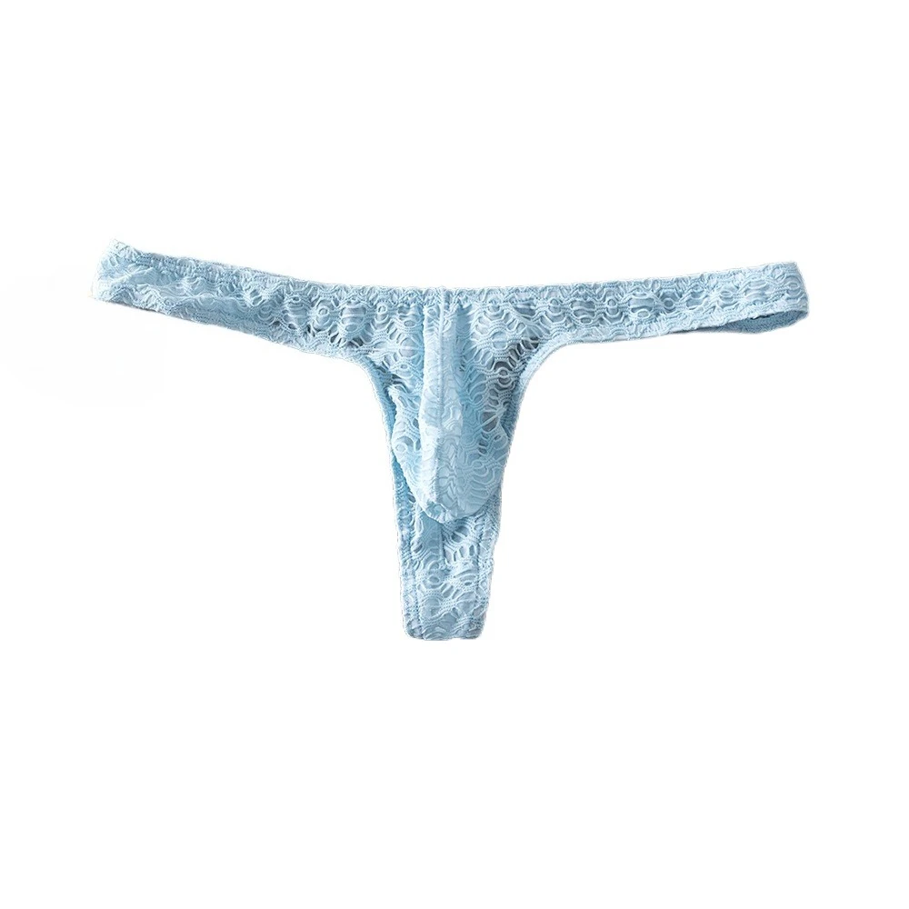 

Men's Lace Mesh Thong Breathable Low-Rise Sexy Solid Color Underwear