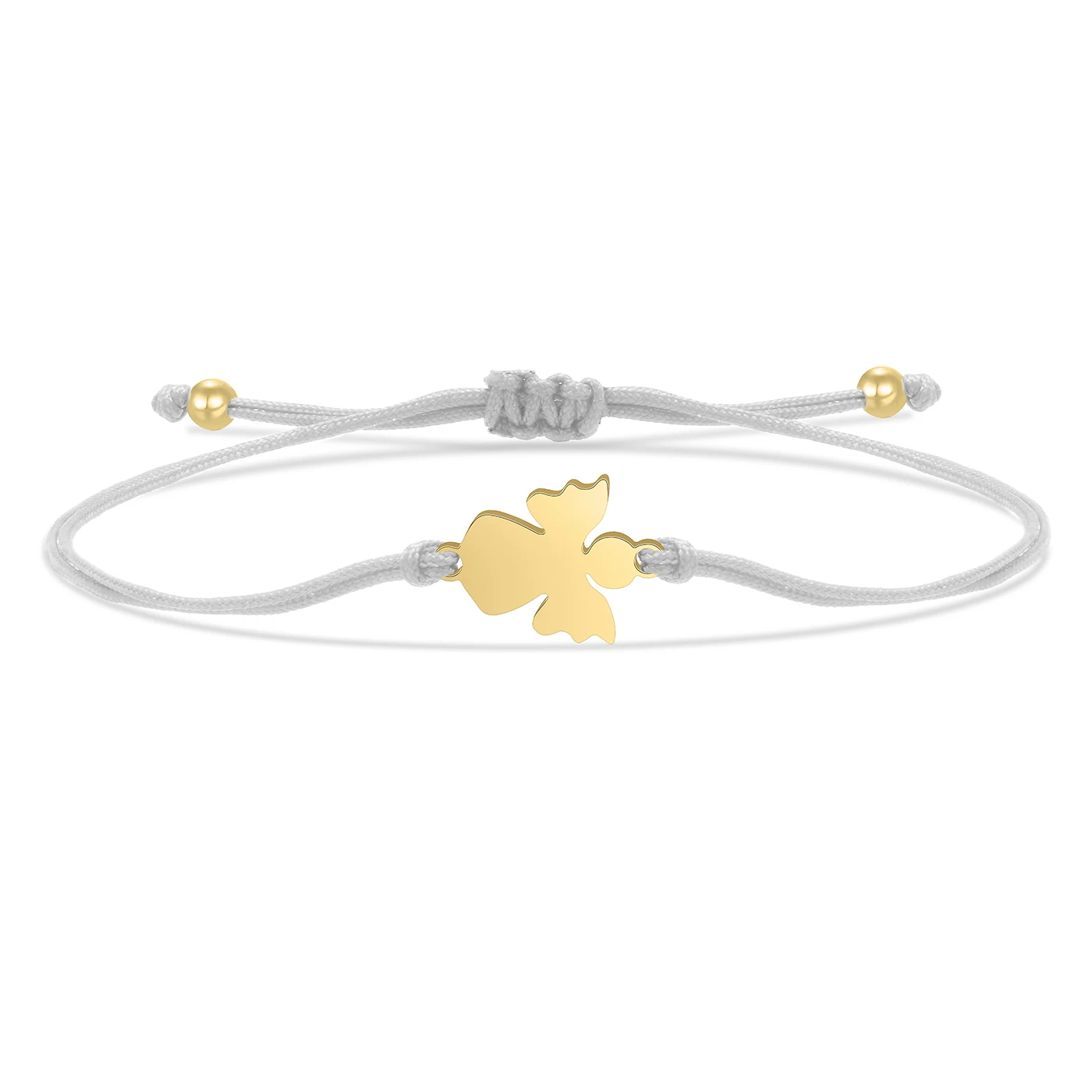 Gold-plated Stainless Steel Angel Wing Charm Adjustable Bracelet Women 2024 New Fashion Red String Handmade Friendship Jewelry