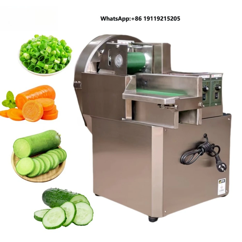 Commercial Fully Automatic Multi-function Vegetable Cutter for Slicing, Shredding, Dicing - Garlic Chives, Chili Pepper
