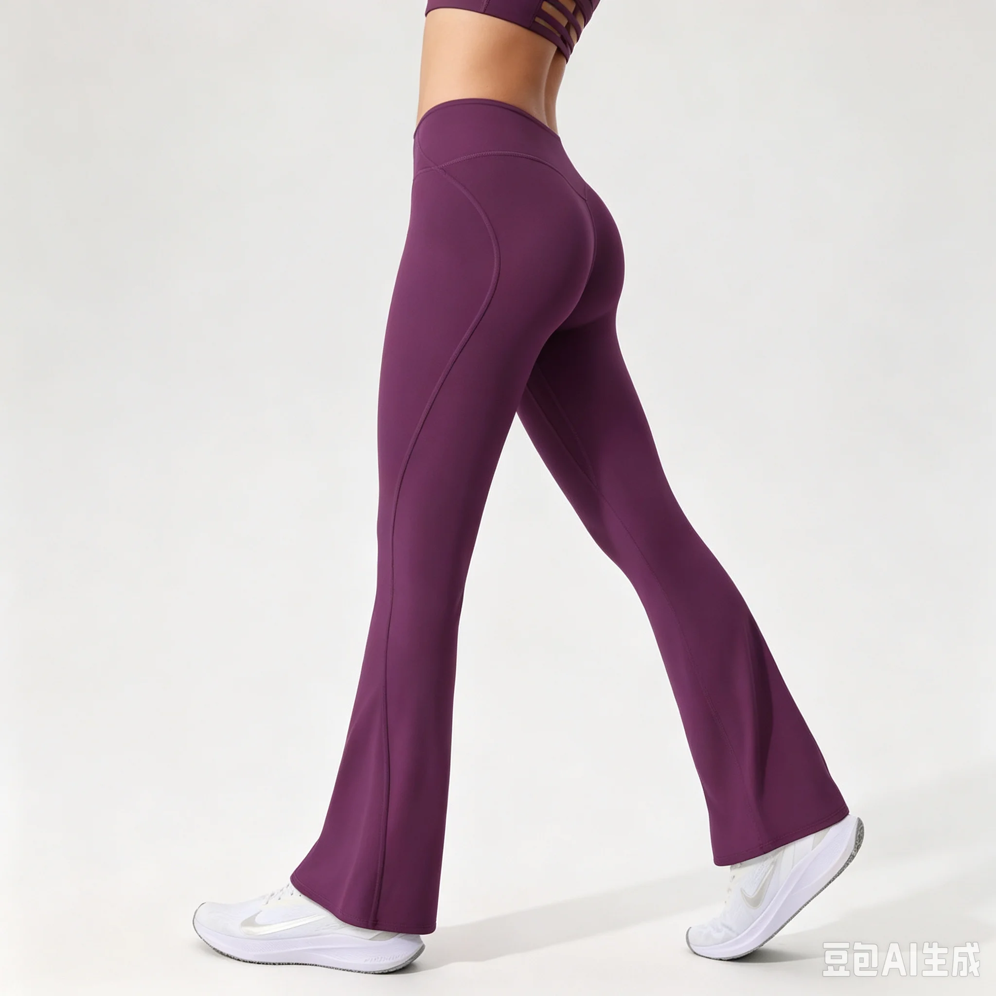 Women High Waist Flared Yoga Pants Scrunch Butt Lift Leggings Stretch Tummy Control Gym Pilates Workout Sports Flare Trousers