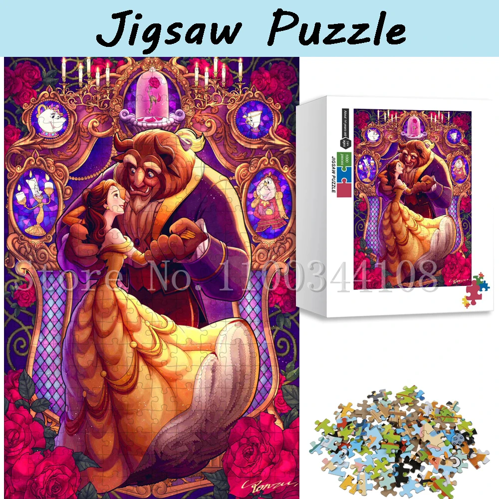 

Disney Beauty and Beast Jigsaw Puzzles for Adults Stress Relief Toys Princess Belle Puzzles Valentine's Day Gifts