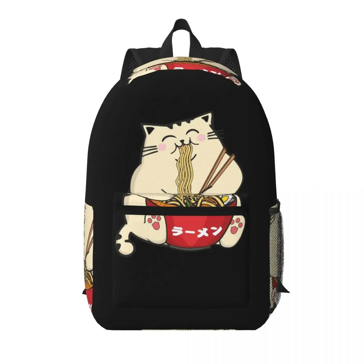

Japanese Cat Eating Ramen Student Backpack School Bag Hiking Travel Daypack for Boys Girls Bookbag Shoulder Bags