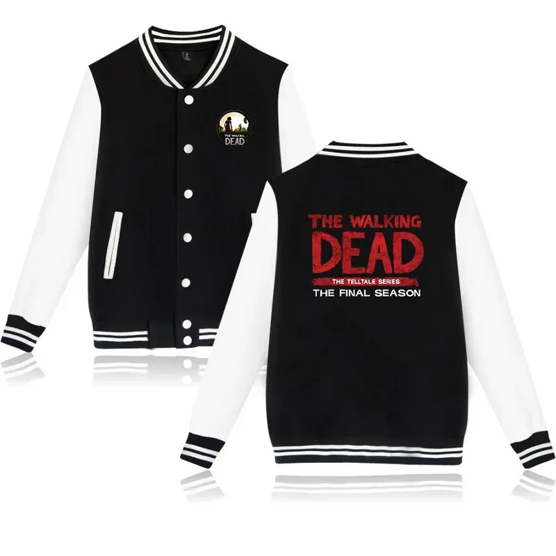 The Walking Dead Varsity Baseball Bomber Jacket Men Women Hip Hop Harajuku Jackets Boys Girls Single Breasted Loose Coats