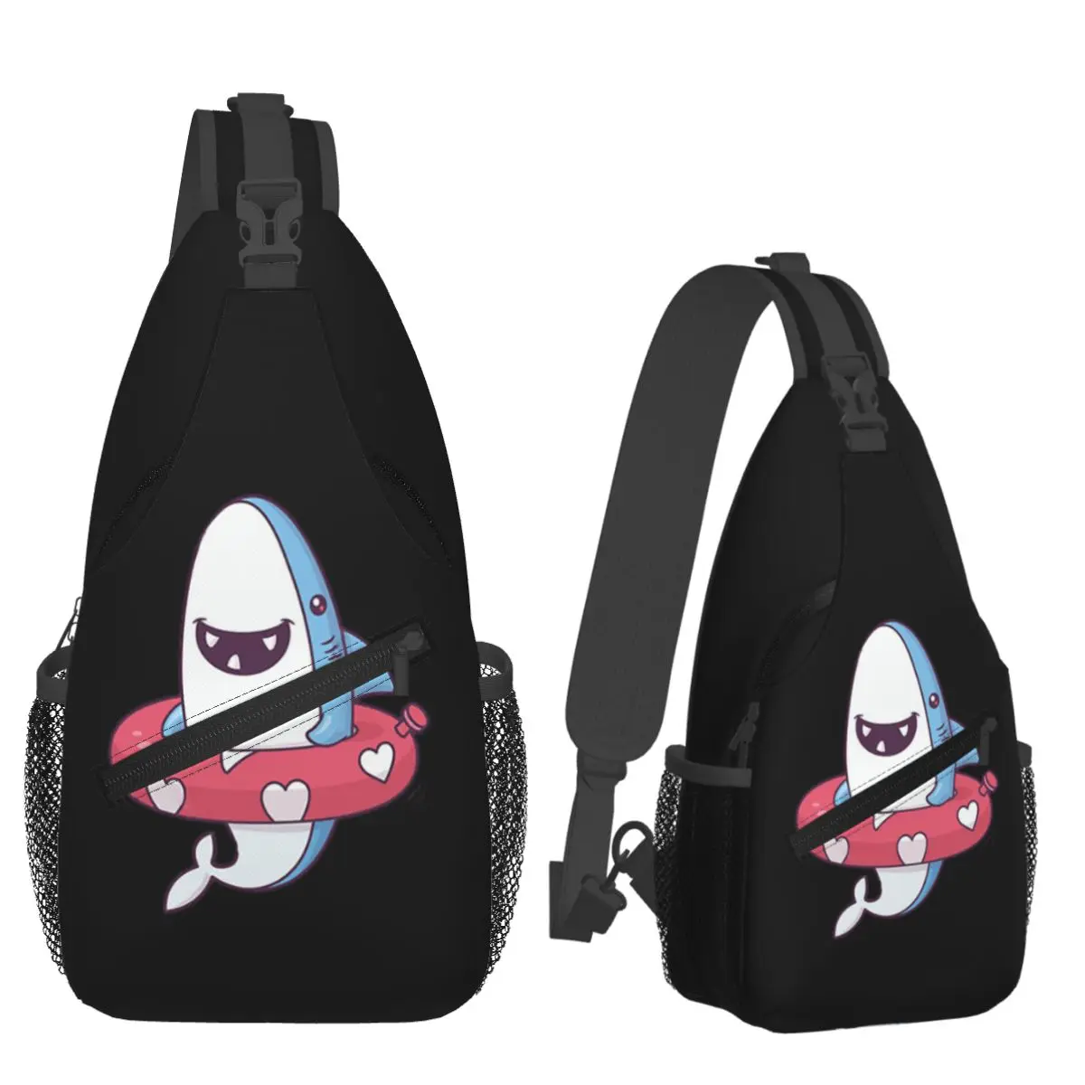 

Shark Summer Fun Chest Bag Men Sling Crossbody Backpack Chest Bag Travel Hiking Daypack Shoulder Bag