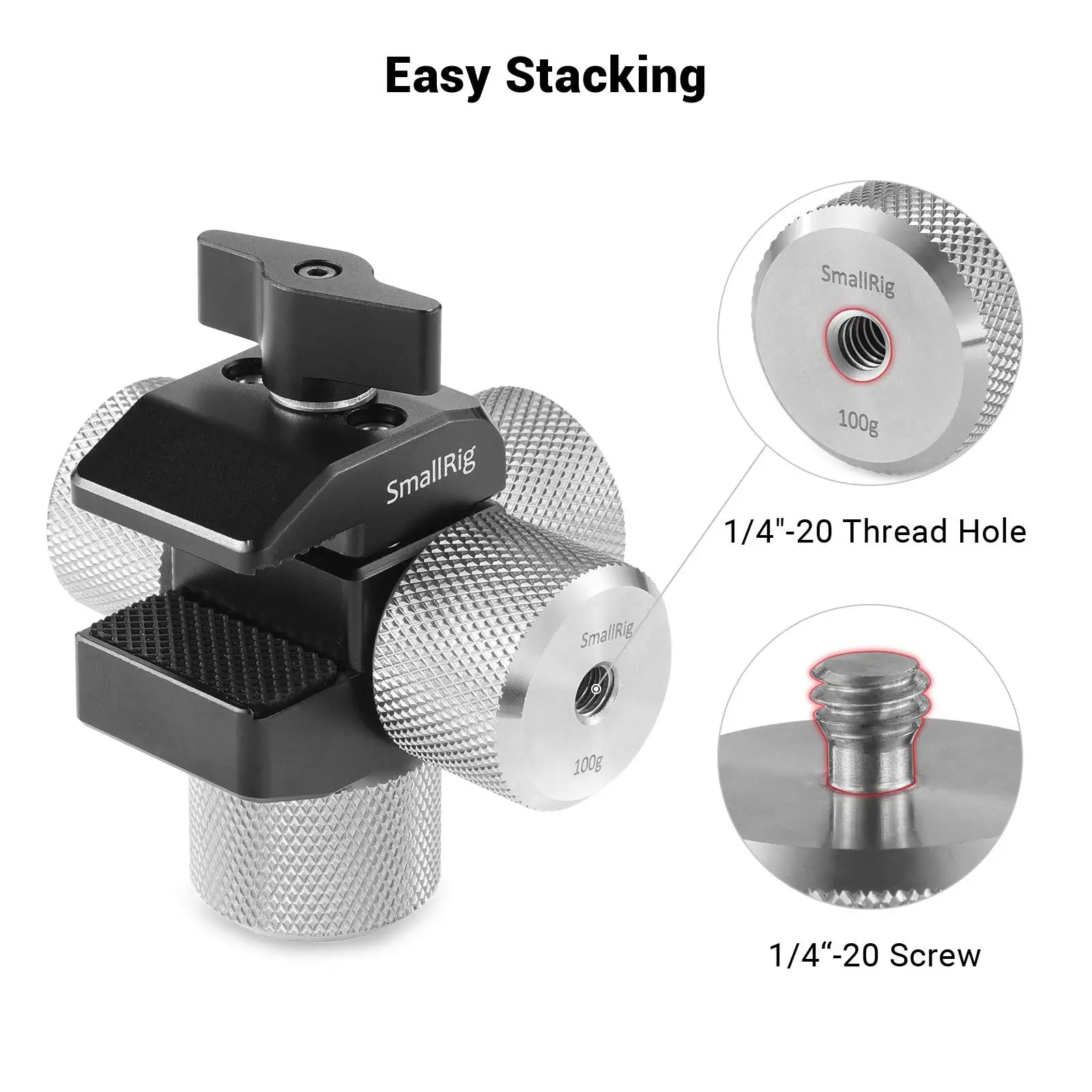 SmallRig Zdejmowana przeciwwaga 100g do DJI Ronin S/Ronin RS 2 / Ronin-SC/Ronin RSC 2 do stabilizatorów gimbala Zhiyun – AAW2284 — zdjęcie 4