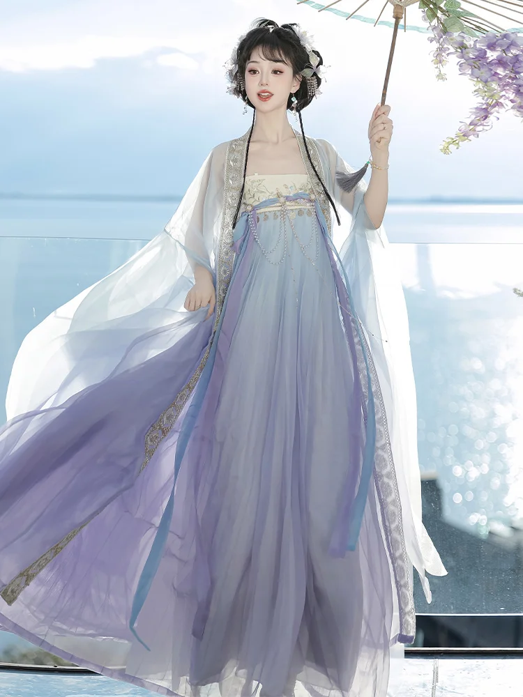 

Оригинальная вышитая плиссированная юбка Xiu Dian Hanfu в стиле династий Цин и Тан, коллекция Весна-Лето, женская одежда