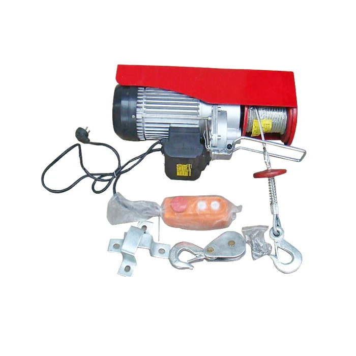 Fixed hook mini electric wire rope hoist 100kg 200kg electric micro winch 110v 220v