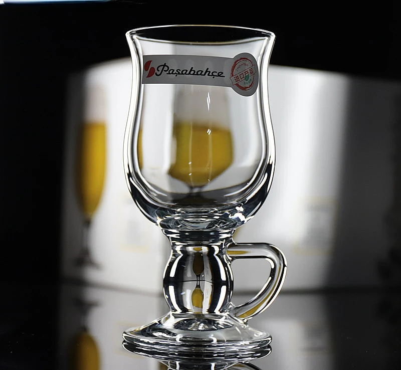 Imported Latte Coffee Cup Ireland with Handle Transparent Milk Dessert Cup Heat-resistant Flower Tea Glass Cup