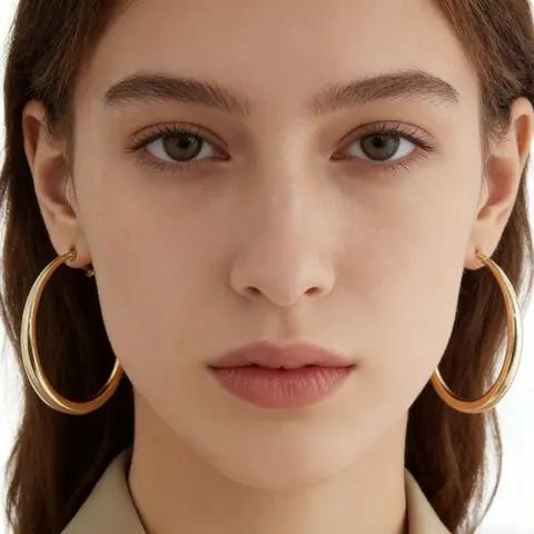 2025 New Trendy Statement Hypoallergenic Gold Plated Hoop Earrings for Women Daily Wear Fashion Jewelry