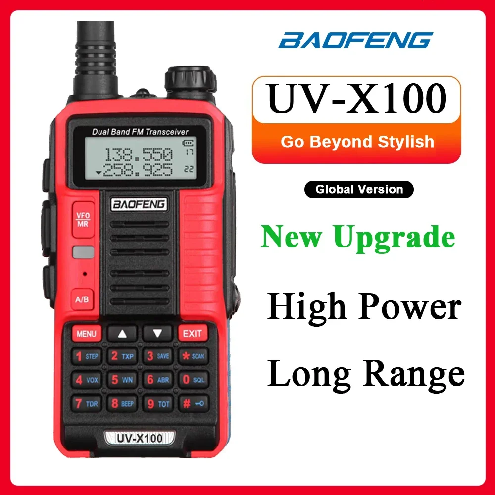 

Baofeng UV X100 Talkie Walkie Long Range UHF/VH Dual Band Ham CB Radio Upgrade Baofeng UV-5R Two Way Radio hf transceiver