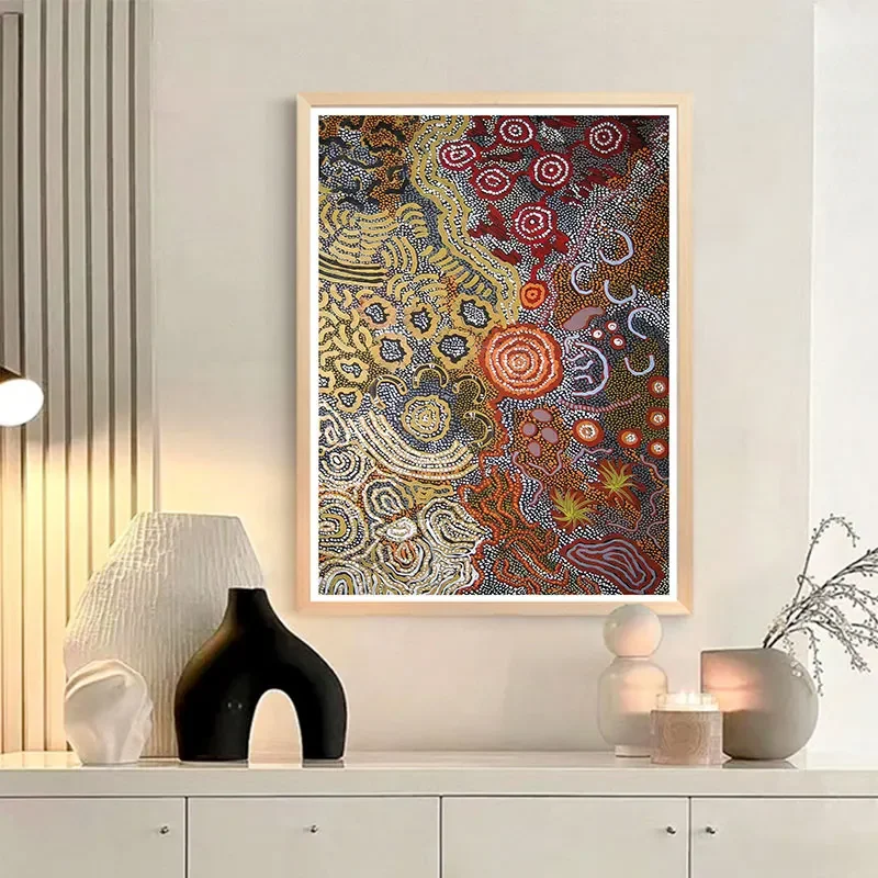 Aboriginal Art Print Gallery Poster Abstract Canvas Painting Wall Art Vintage Wall Pictures Living Room Decor Posters and Prints