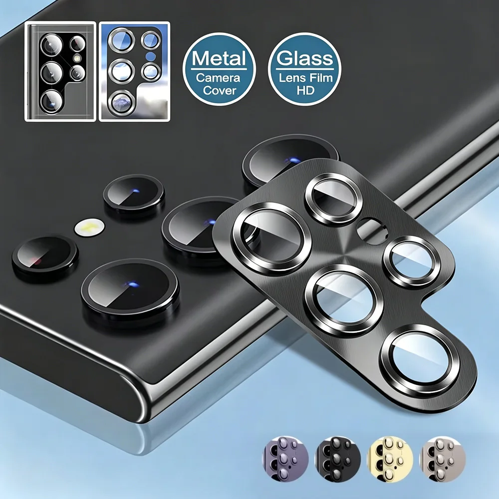 

Metal Tempered Glass Camera Protector For Samsung Galaxy S26 S25 Ultra S24 S23 Plus Full Cover Aluminum Alloy Lens Protector Cap