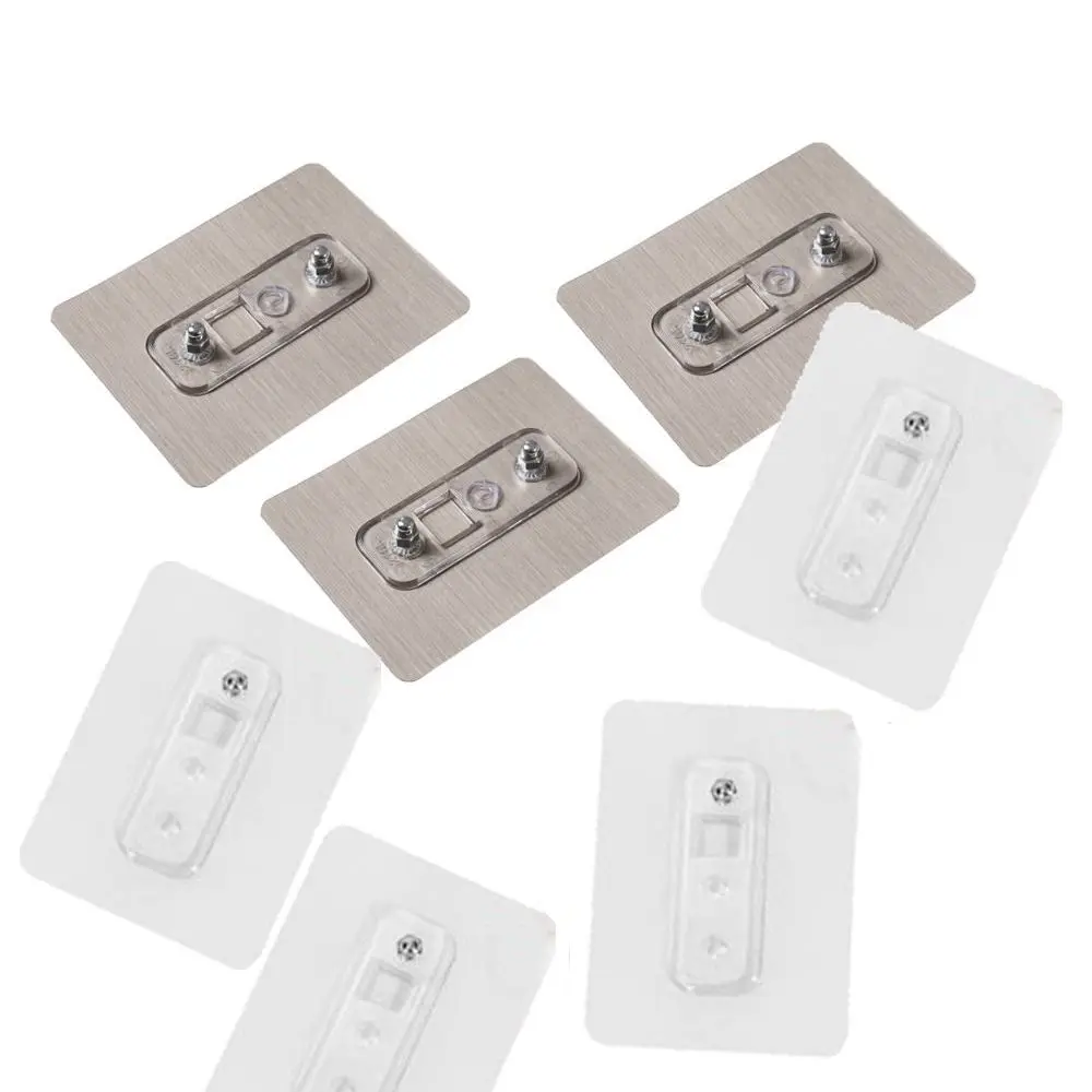3/6Pcs adesivi a vite senza punzonatura ganci senza tracce immagine adesiva senza cuciture che appende i raccordi del supporto della cucina del bagno del chiodo