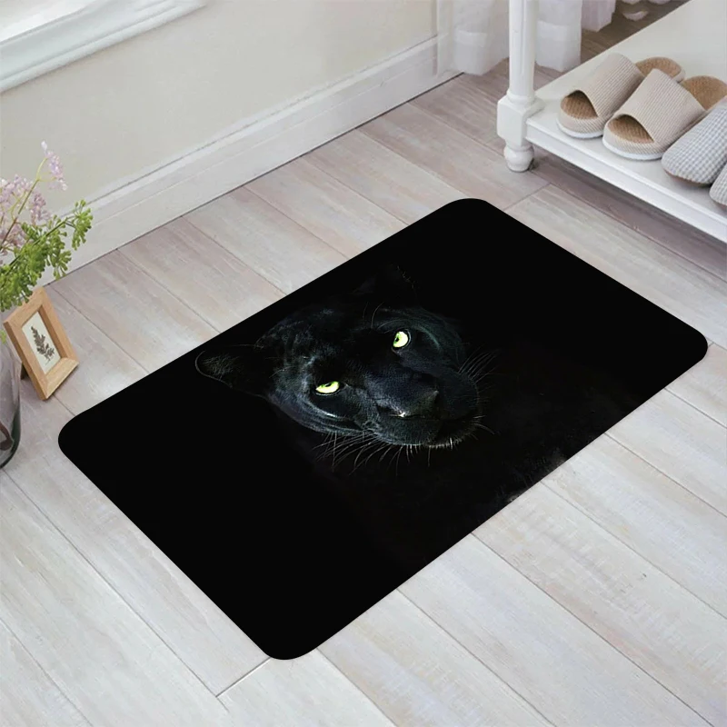 

Animals in the Dark Floor Mat Tiger Lion Leopard Living Room Kitchen Carpet Balcony Home Doormat Entrance Door Carpets Rugs Foot