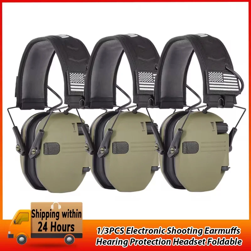 1/3PCS Electronic Shooting Earmuffs Slim Anti-noise Earphone Hearing Protection Headset For Hunting,Gun Range