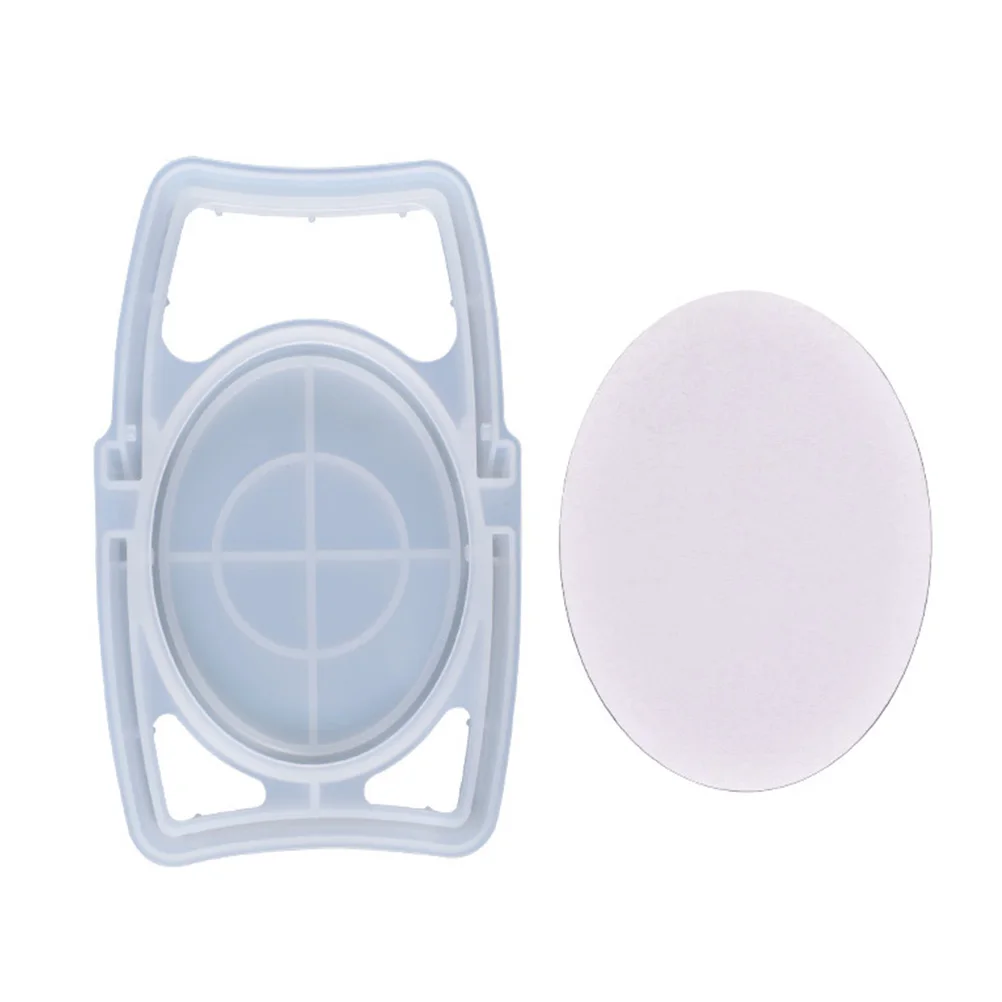 

Oval Makeup Mold Casting Tray Handmade Craft Vanity Mirrors Reusable Desktop Mirror Mold Silicone Acrylic Jewelry Parts