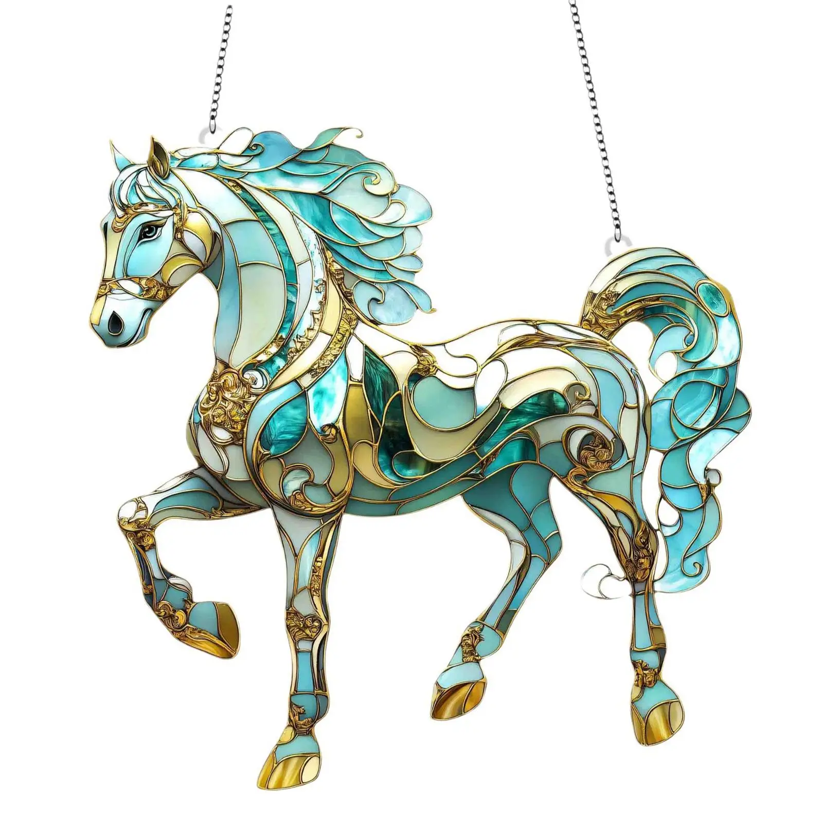 Window Hanging Horse Light Catcher Ornament Waterproof for Mom Women Window
