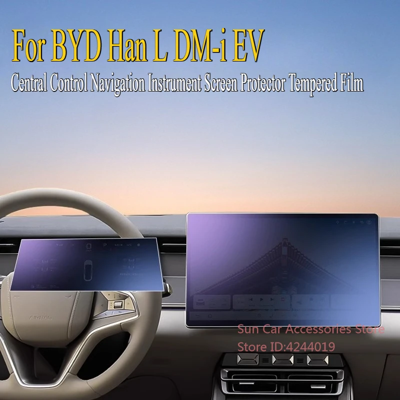 

For BYD Han L DM-i EV 2025 Central Control Navigation Instrument Screen Protector Tempered Film Car Interior Accessories