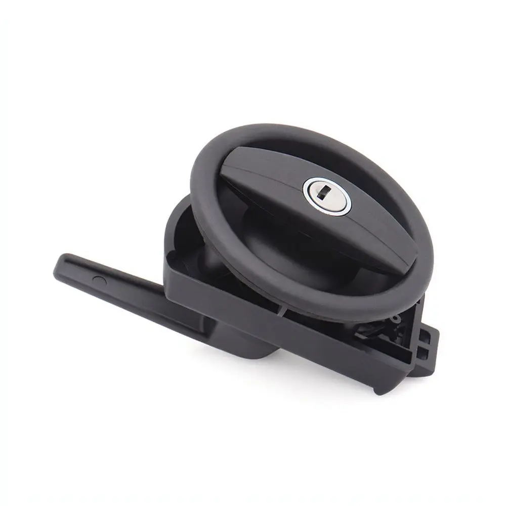 For For JUFU S6232 Plastic RV Door Lock Invisible Flush Mount Latch Black Circular Handle For Trailer Bathroom Door