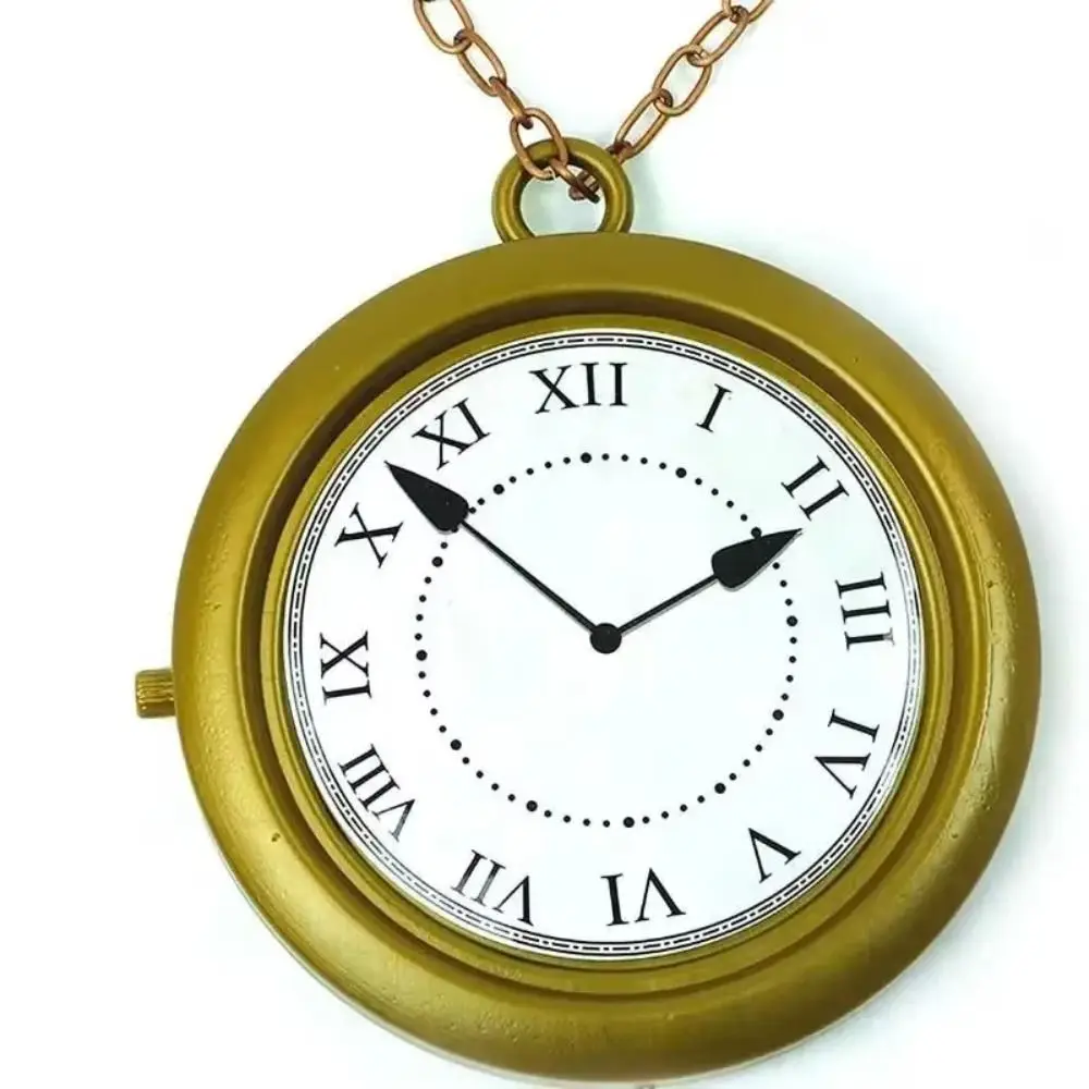 Versatile Plastic Pocket Watch Realistic Bronze Color Cosplay Prop Clock Reusable Role-playing Clock Cosplay Events