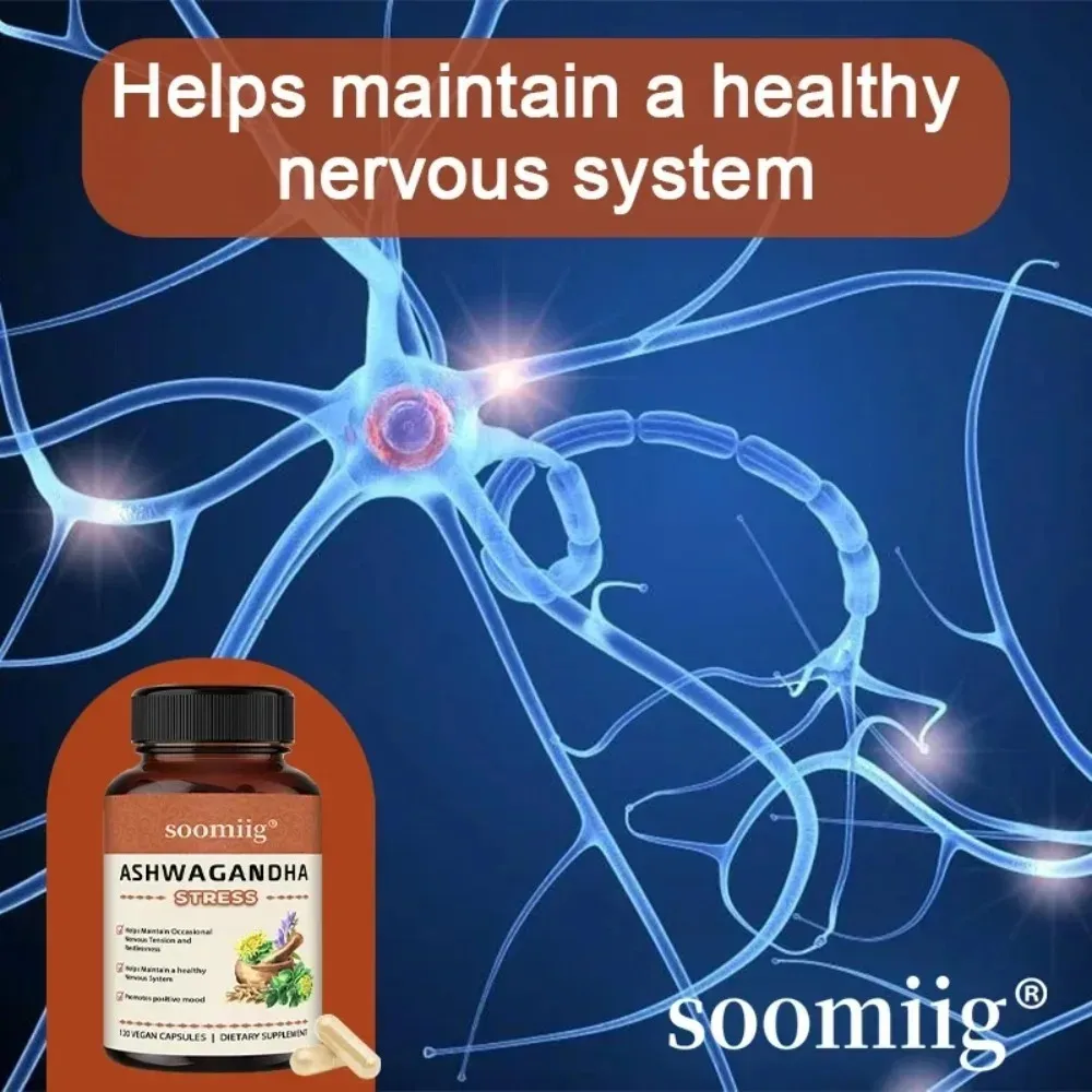 Ashwagandha Supplement, Stress Resistance & Energy, Stress-Related Fatigue Support, Gluten-Free, 120 Capsules