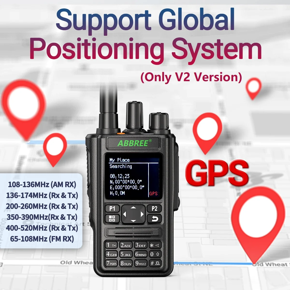 AR-869 GPS Air Band Walkie Talkie Bluetooth Programming Full Band Wireless Copy Frequency Type-C Long Range Amateur Ham Radio