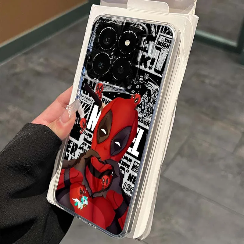 

Marvel Comics Deadpool For Xiaomi 15 14 13 12 12S 12X 12T 11 11T Pro Lite TPU Transparent Phone Case