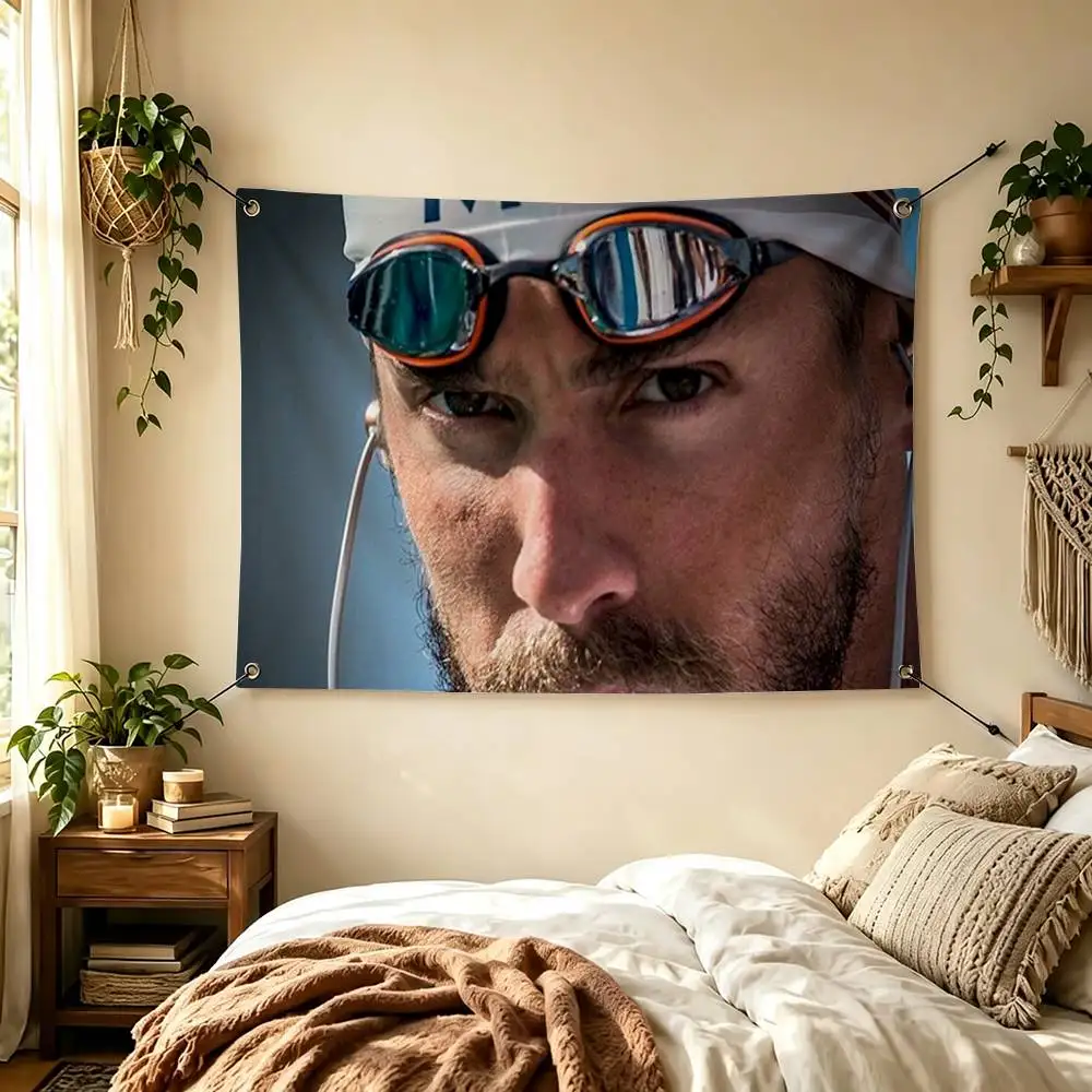 American swimming legend Michael Phelps Flags for Bedrooms Home Decor Items Outdoor Decors Garage Decoration Flaga