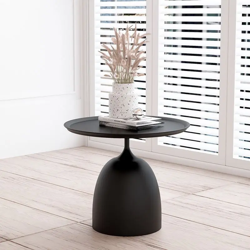 1pc New Modern Side Table Black Wrought for Living Room and Bedroom Iron Small Coffee Table